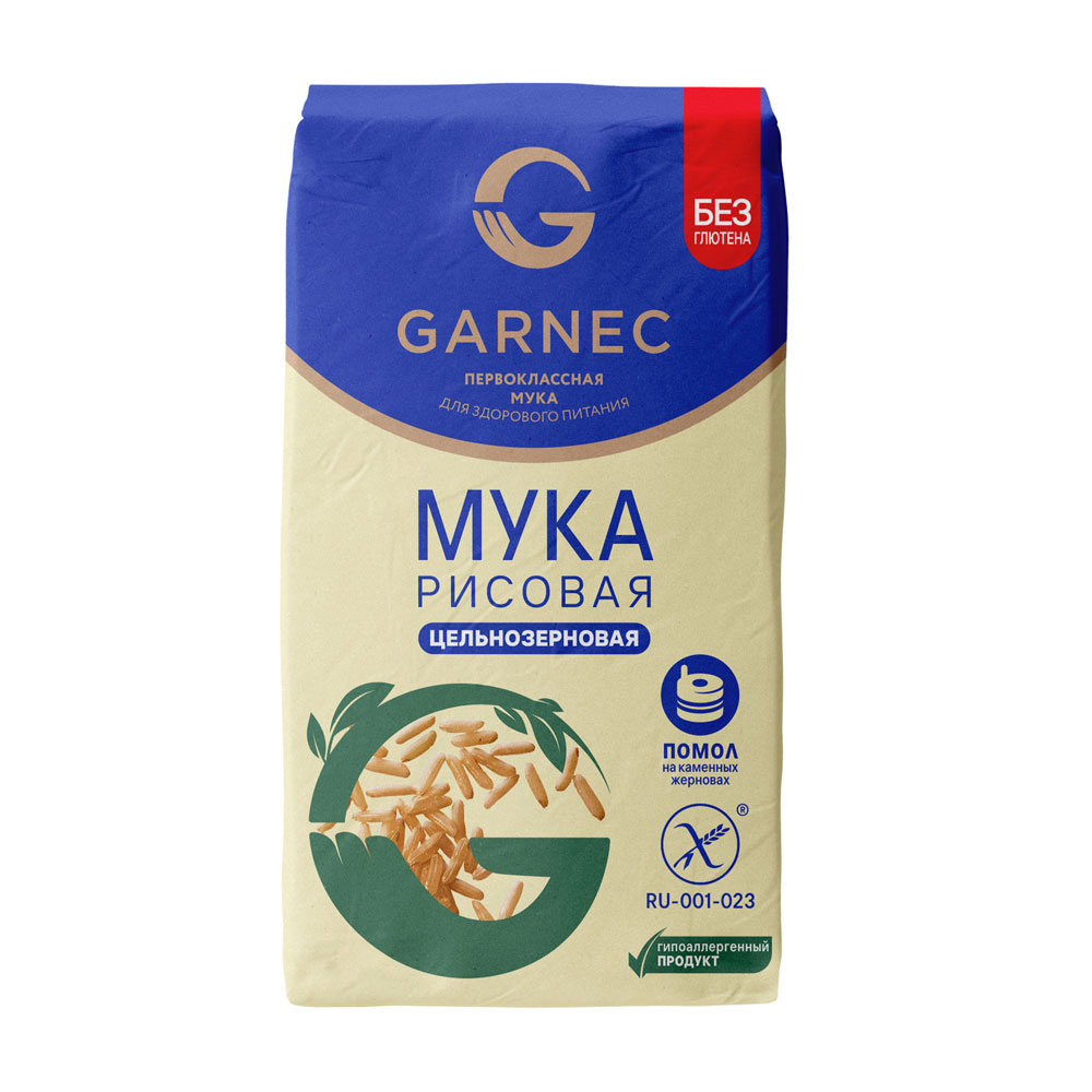 Гарнец Мука рисовая цельнозерновая