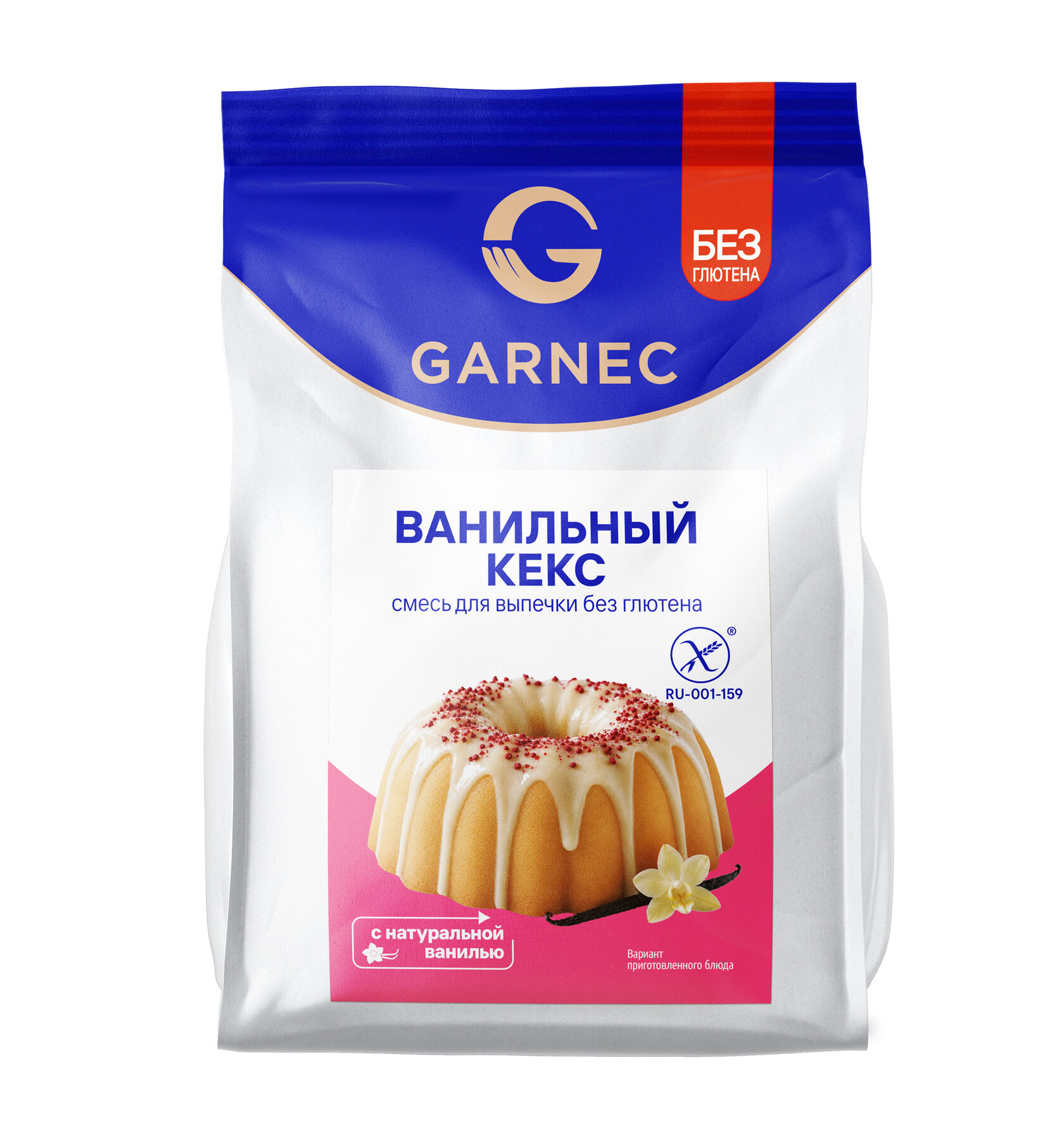 Гарнец Смесь для выпечки "Ванильный кекс" без глютена