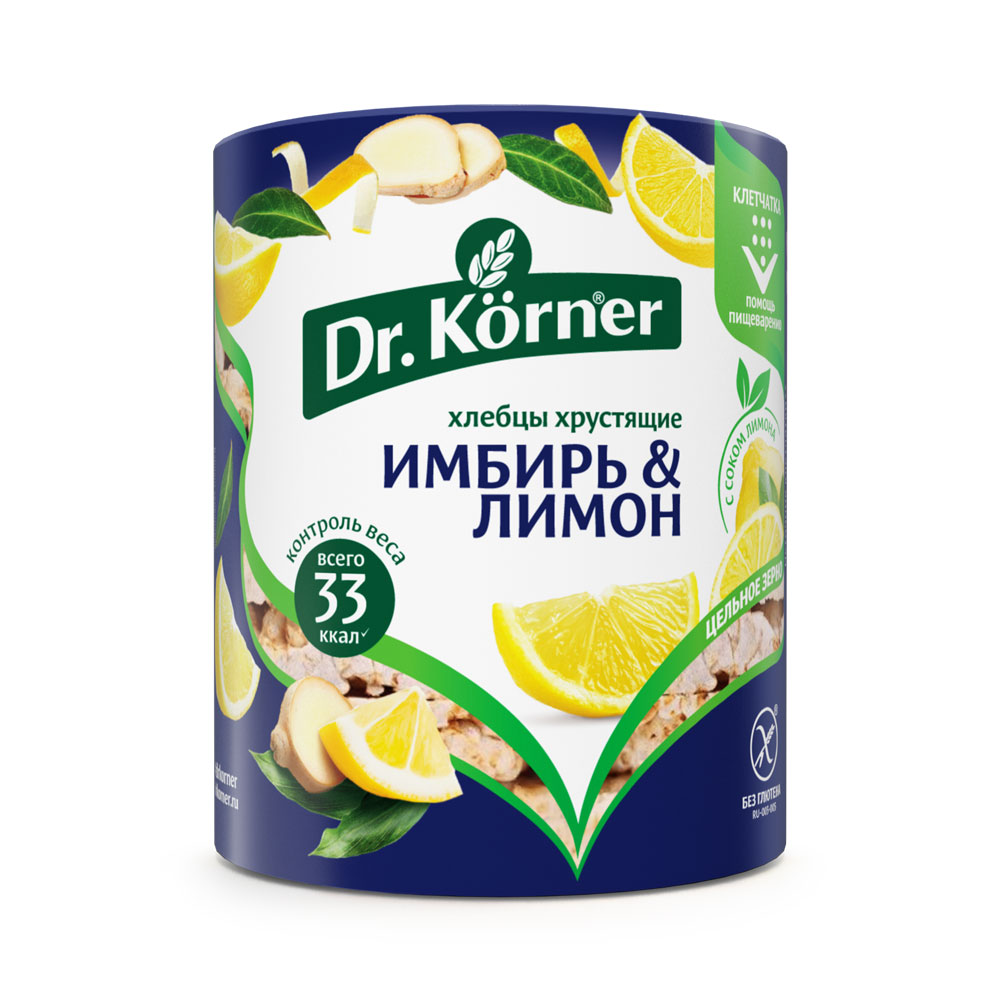 Dr. Körner Хлебцы хрустящие кукурузно-рисовые с имбирем и лимоном "Dr.Körner"