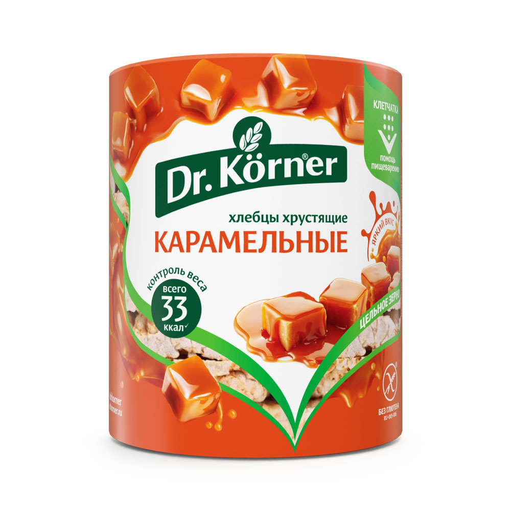 Dr. Körner Хлебцы хрустящие кукурузно-рисовые карамельные "Dr.Körner"