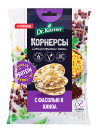 Dr. Körner Чипсы цельнозерновые кукурузно-рисовые с горошком, фасолью и киноа