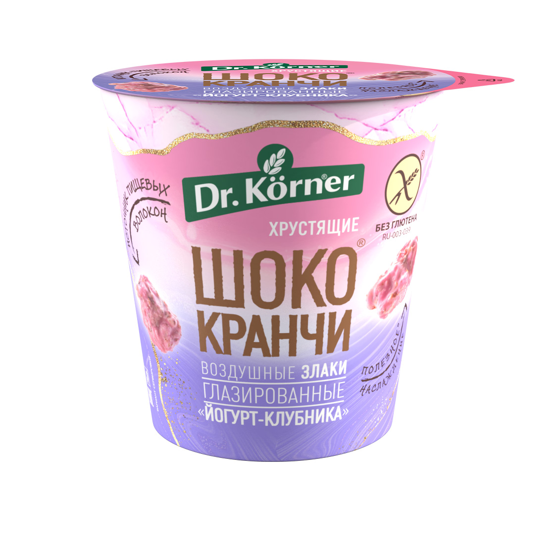 Dr. Körner «Шококранчи» злаковые «Клубничные с йогуртом» глазированные