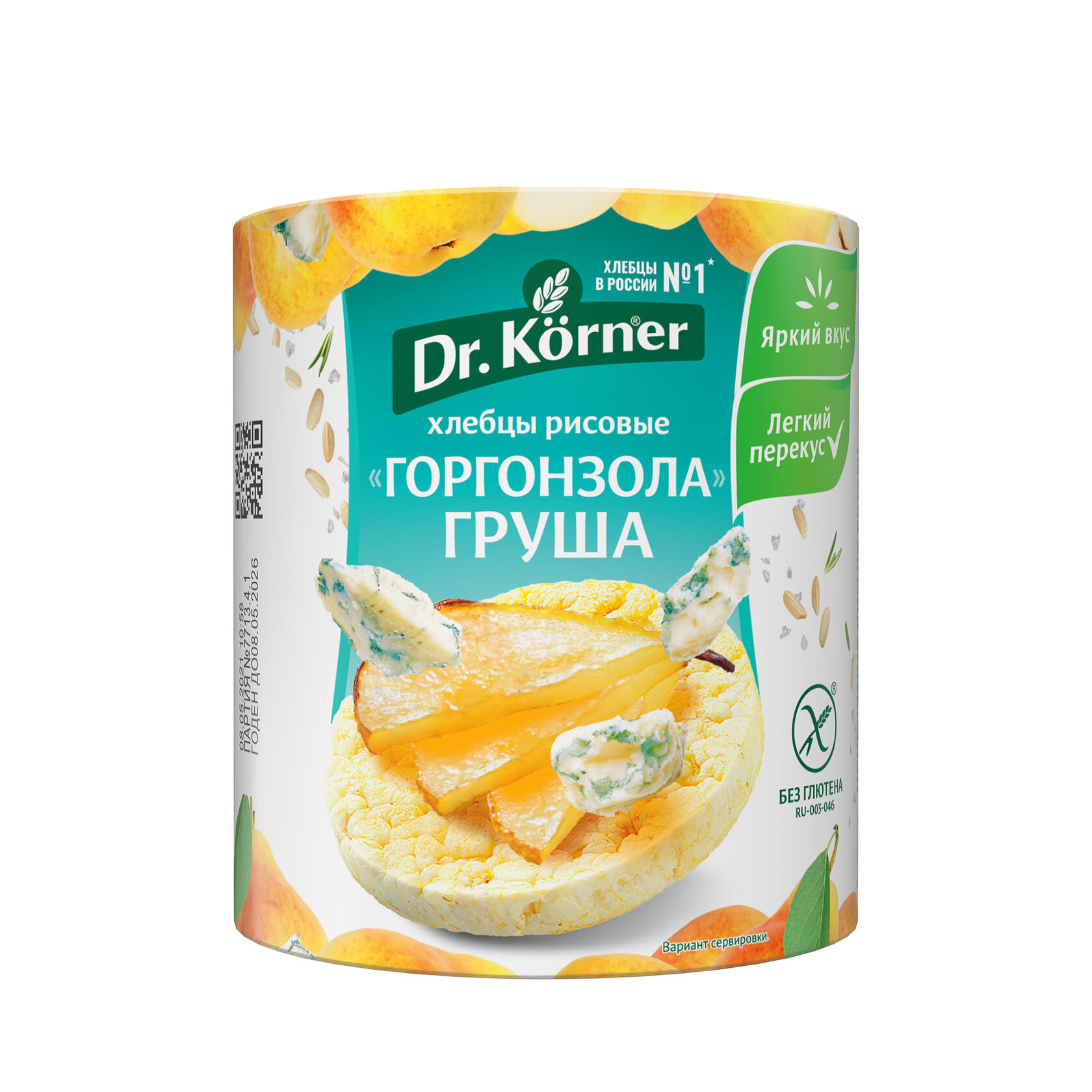 Dr. Körner Хлебцы хрустящие рисовые сырные «Горгонзола» с грушей
