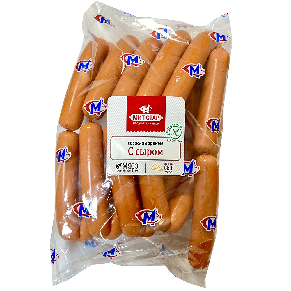 Мит Стар Сосиски вареные «С сыром»