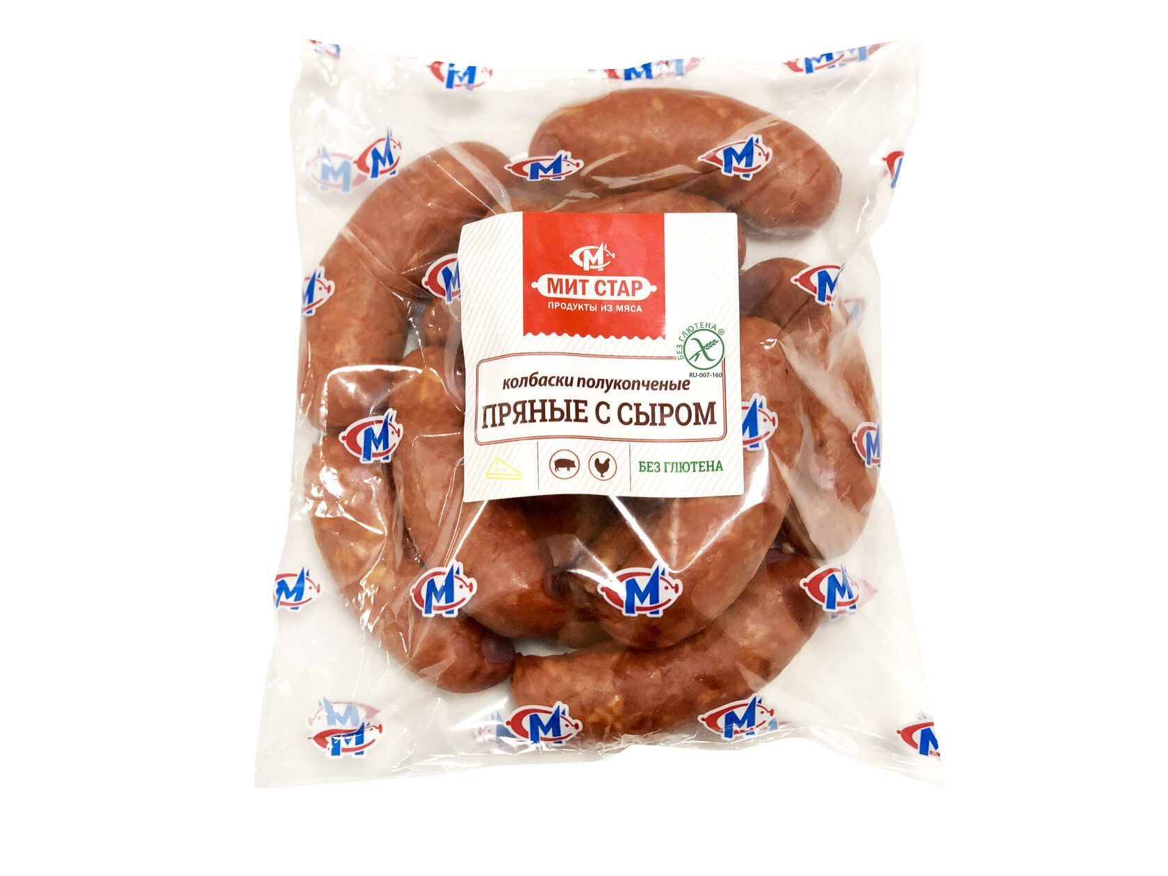 Мит Стар Колбаски п/к «Пряные с сыром»