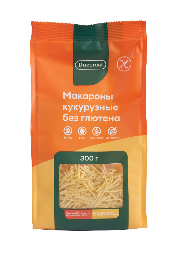 Диетика Макаронные изделия фигурные из кукурузной муки. Вермишель