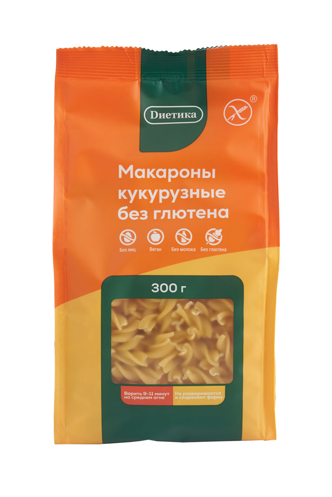 Диетика Макаронные изделия фигурные из кукурузной муки. Спираль
