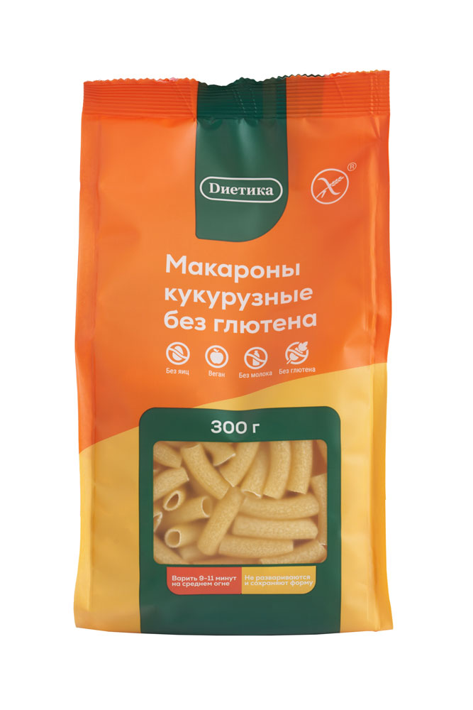 Диетика Макаронные изделия фигурные из кукурузной муки. Трубочка