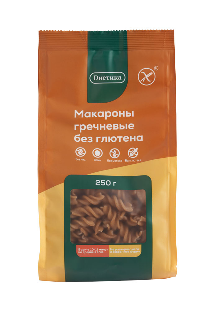 Диетика Макаронные изделия фигурные из гречневой муки «Спираль»