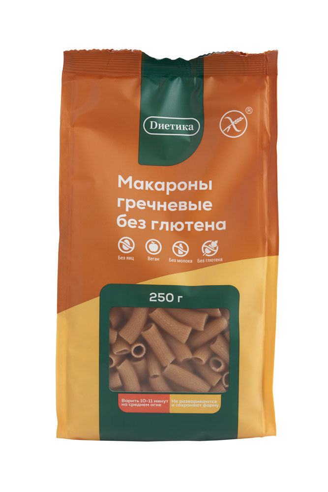 Диетика Макаронные изделия фигурные из гречневой муки «Трубочка»