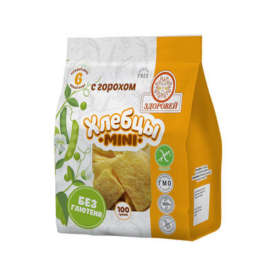 Здоровей Хлебцы хрустящие с горохом