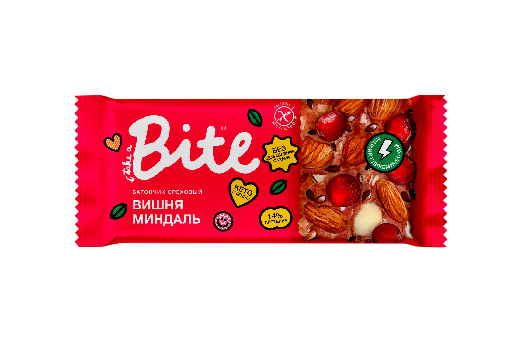 Take a Bite Батончик ореховый «Козинаки» «Вишня-миндаль»