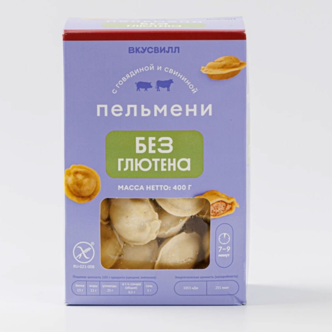 Evopit Вкусвилл. Пельмени без глютена с говядиной и свининой