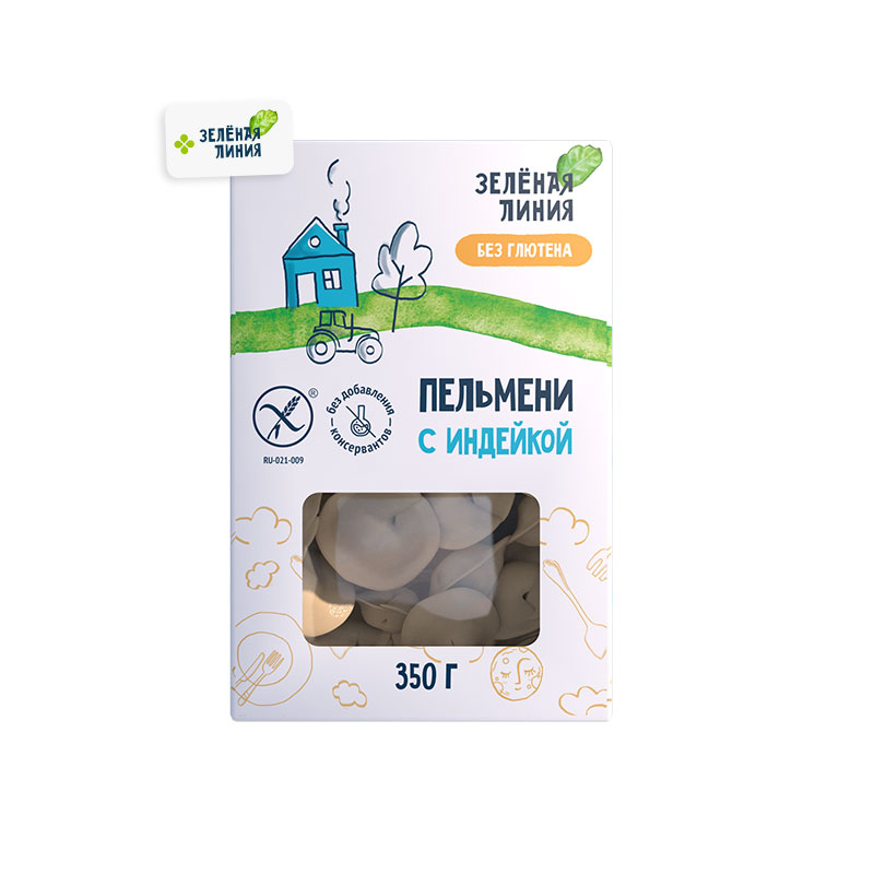 Evopit Зеленая линия. Пельмени без глютена с индейкой