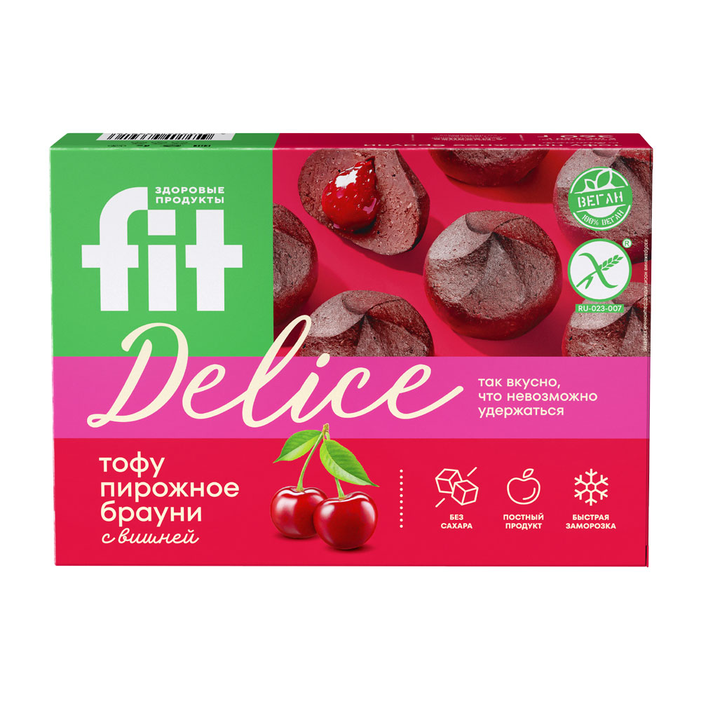 Fit Delice Тофу пирожное "Брауни с вишней"