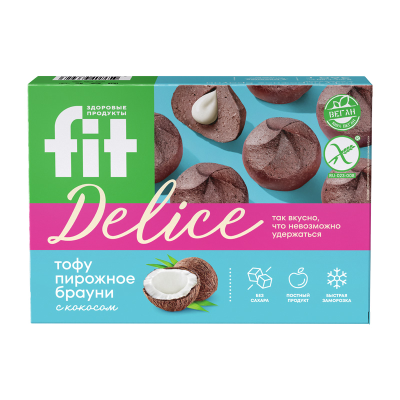 Fit Delice Тофу пирожное "Брауни с кокосом"