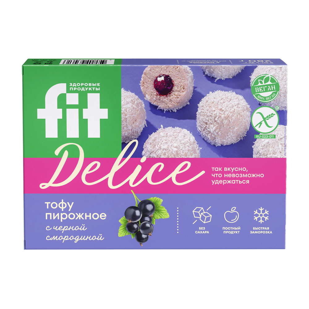 Fit Delice Тофу пирожное с черной смородиной