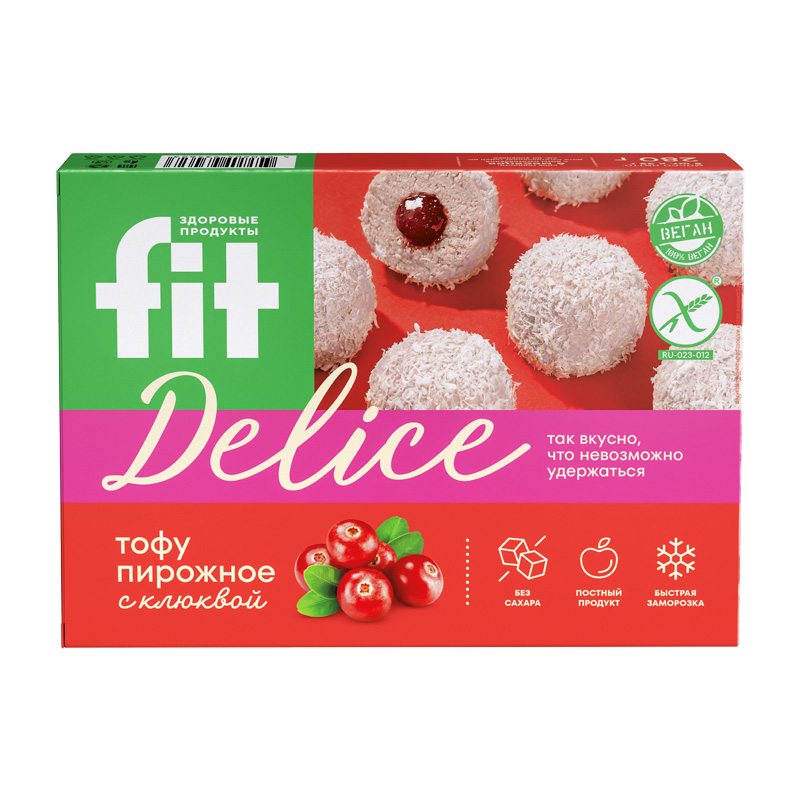 Fit Delice Тофу пирожное с клюквой