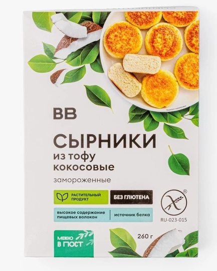 Fit Delice Полуфабрикаты замороженные из тофу: сырники из тофу кокосовые без глютена