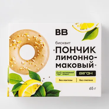 ВкусВилл Бисквит "Пончик лимонно-маковый", веган
