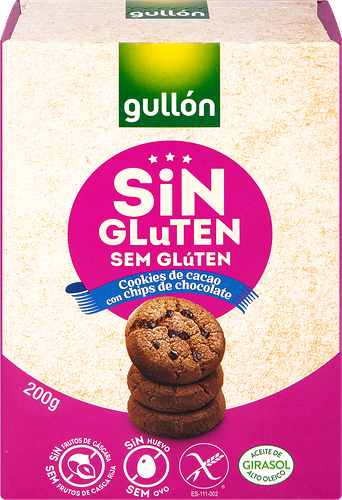 Gullón Печенье без глютена Cookies с шоколадной крошкой