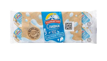ВкусВилл Сливки Можайский Альпенгурт безлактозные ультрапастеризованные 10% 100 г