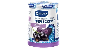 Viola Йогурт Viola Free Греческий безлактозный с черной смородиной и базиликом 3% 140 г