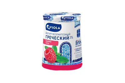 Viola Йогурт Viola Free Греческий безлактозный с малиной и мятой 3% 140 г