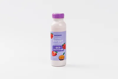ВкусВилл Йогурт питьевой безлактозный с клубникой и маракуйей 2,5%