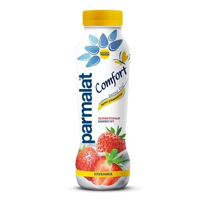 Parmalat Биойогурт питьевой Parmalat Комфорт (Comfort) с клубникой безлактозный 1.5% 290 мл