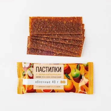 ВкусВилл Пастилки яблочные с апельсином