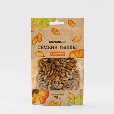 ВкусВилл Семена тыквы в карамели