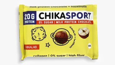 Chikalab Шоколад протеиновый Chikalab Chika Sport молочный с фундуком 100 г