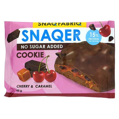 Snaq Fabriq Печенье Снак Фабрик (Snaq Fabriq) глазированное Вишня и карамель без сахара 45 г