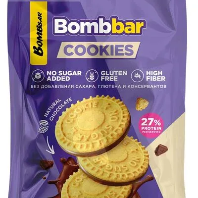 Bombbar Печенье БомБар (BombBar) протеиновое глазированное сливочное без сахара 100 г