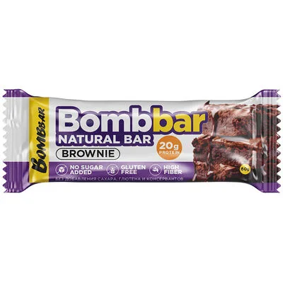Bombbar Протеиновый батончик BombBar Natural Bar Брауни 60 г