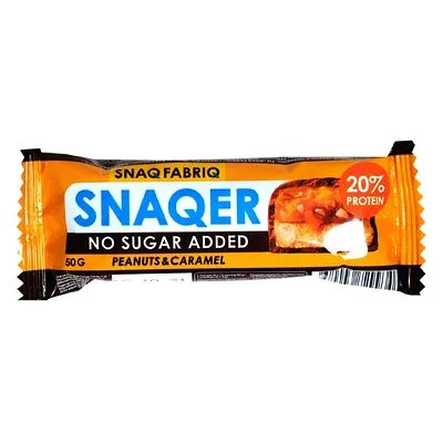 Snaq Fabriq Батончик протеиновый Снак Фабрик (Snaq Fabriq) Снэкер (Snaqer) глазированный арахис карамель 50 г