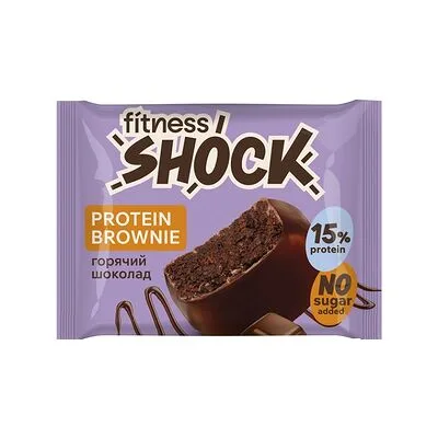 FitnesSHOCK Бисквит протеиновый FitnesShock Брауни (Brownie) Горячий шоколад без сахара 50 г