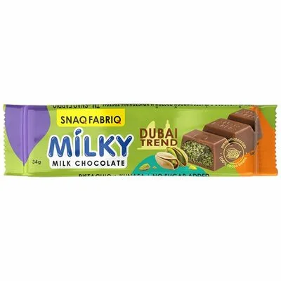 Snaq Fabriq Батончик шоколадный Снак Фабрик (Snaq Fabriq) Молочный (Milky) Фисташковая паста с хрустящим тестом без сахара 34 г