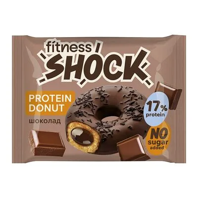 FitnesSHOCK Донат ФитнесШок (FitnesShock) протеиновый Шоколад без сахара 70 г