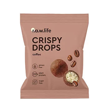 R.A.W.Life Драже протеиновое R.A.W.Life Хрустящие капли (Crispy Drops) Кофе без сахара 30 г