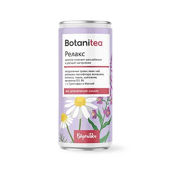 Botanitea Напиток безалкогольный Botanitea Биопрактика Релакс слабогазированный без сахара 0.33 л