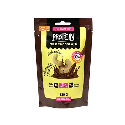 Chikalab Драже Чикалаб Протеин (Chikalab Protein) Кешью в молочном шоколаде без сахара 120 г
