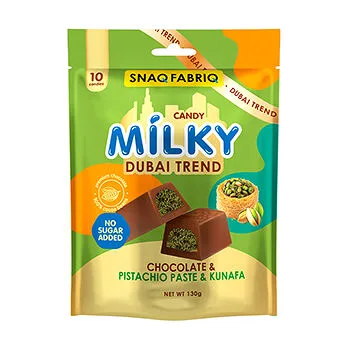 Snaq Fabriq Шоколад Снак Фабрик (Snaq Fabriq) Молочный тренд Дубая (Milky Dubai Trend) с фисташковой пастой и хрустящим тестом без сахара 130 г