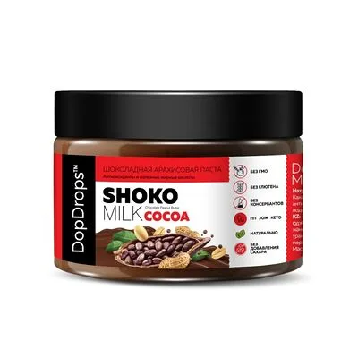 DopDrops Паста арахисовая DopDrops Shoko Milk Cocoa без сахара 250 г
