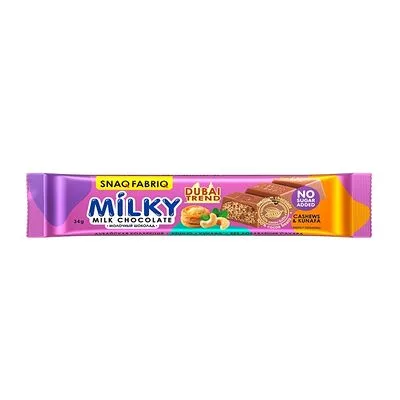 Snaq Fabriq Шоколад Snaq Fabriq Milky с кешью и хрустящим тестом без сахара 34 г