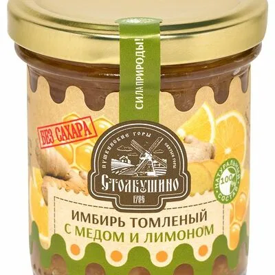 Столбушино Имбирь томленый Столбушино с медом и лимоном без сахара 160 г