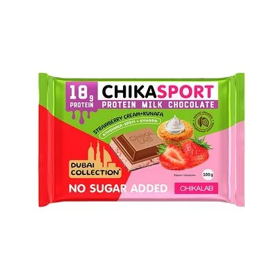 Chikalab Шоколад молочный Chikalab Дубайская коллекция (Dubai collection) с клубникой и хрустящим тестом 100 г