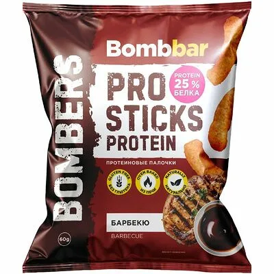 Bombbar Палочки кукурузные БомбБар (BombBar) Протеиновые палочки (Pro sticks) Барбекю 60 г