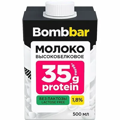 Bombbar Молоко БомбБар (BombBar) высокобелковое без лактозы 1.8% 500 мл